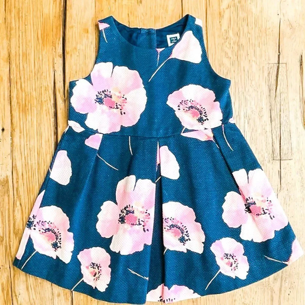 Janie & Jack Floral Pique Dress, Size 6-12M